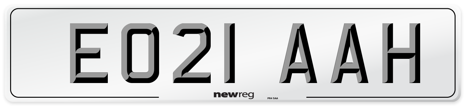 EO21 AAH Number Plate from New Reg